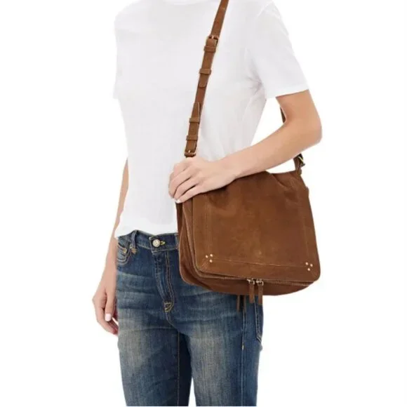 Jerome Dreyfuss Albert Messenger Crossbody Bag Brown Leather - Picture 2 of 16